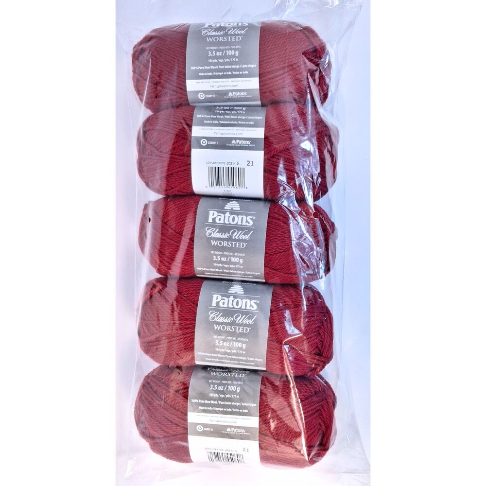 Paton's Classic Wool Worsted Yarn Color Claret